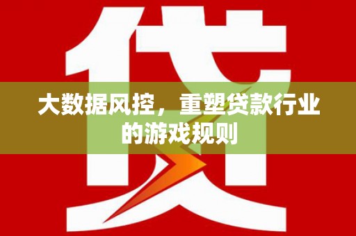 晋宁大数据风控，重塑贷款行业的游戏规则