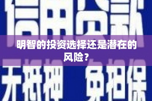 晋宁明智的投资选择还是潜在的风险？