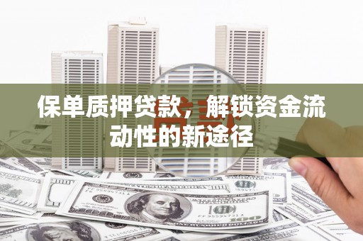 晋宁保单质押贷款，解锁资金流动性的新途径