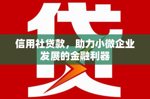 晋宁信用社贷款，助力小微企业发展的金融利器