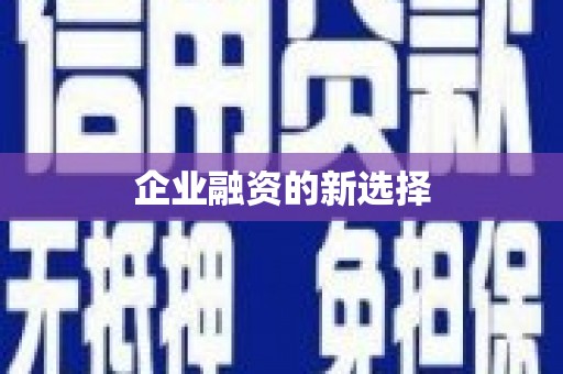 晋宁企业融资的新选择