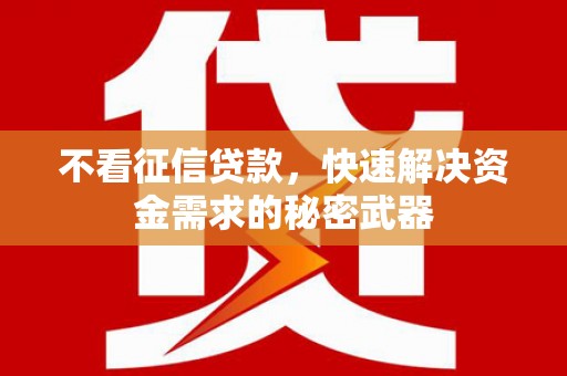 晋宁不看征信贷款，快速解决资金需求的秘密武器