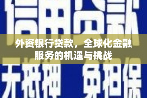 晋宁外资银行贷款，全球化金融服务的机遇与挑战