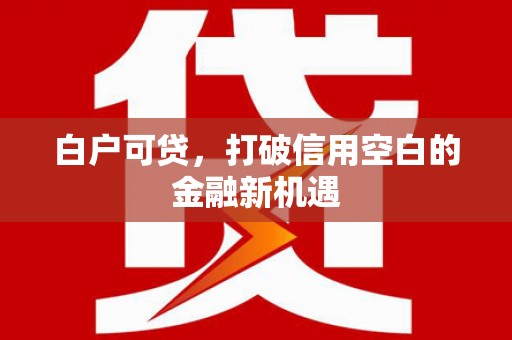 晋宁白户可贷，打破信用空白的金融新机遇