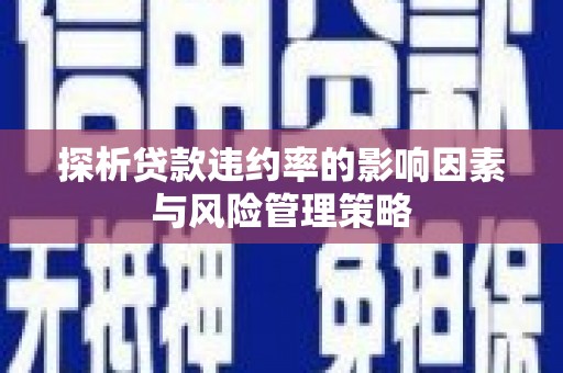 晋宁探析贷款违约率的影响因素与风险管理策略