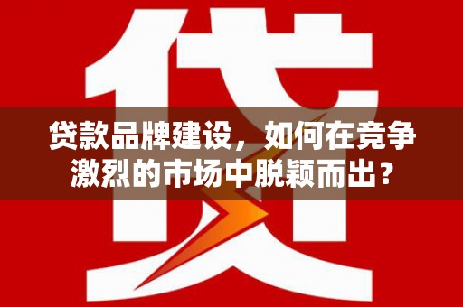 晋宁贷款品牌建设，如何在竞争激烈的市场中脱颖而出？