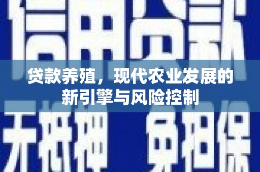 晋宁贷款养殖，现代农业发展的新引擎与风险控制